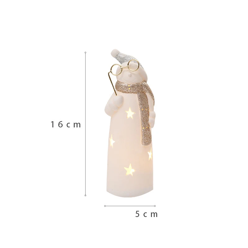 Custom Led Xmas Santa Snowman Decor Ceramic Christmas Figurine & Toys