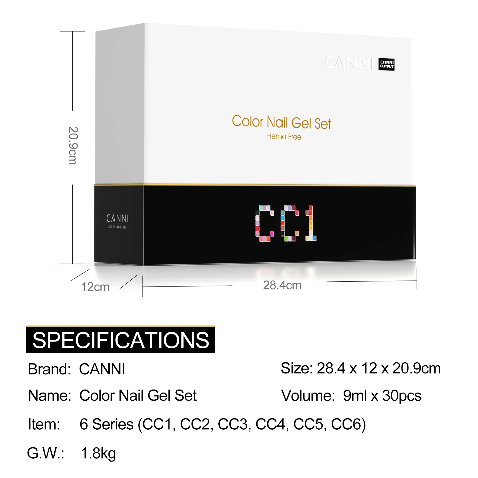 CANNI 30Pcs 9ML Hema-free Gel Nail Polish Set jelly Gel Polish Kit Soak Off LED esmaltes Gel polish Nail Art Manicure Salon DIY