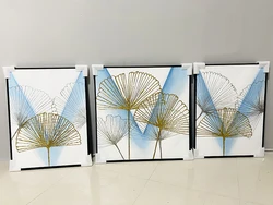 3d Colour 3 Panels Decoration Big Room Minimalist Home Decor Fabric Canvas Frame Silk Handmade Oil Painting