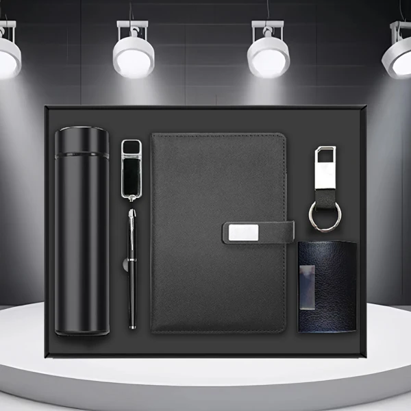 4 in 1 Annual Luxury Business Power Bank New Promotion Corporate Gift Set Kit with Vacuum Cup