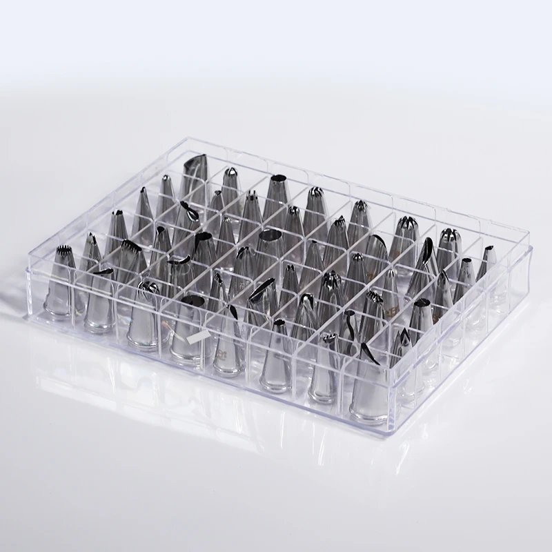 new design 48pcs per set decorate piping tip sets stainless steel cake pastry nozzles