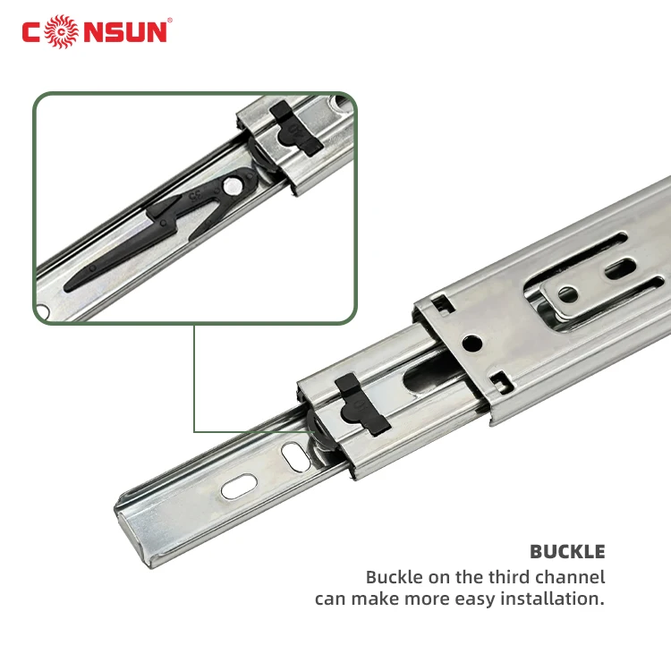 Мебельная фурнитура аксессуары полный Удлинительный шарикоподшипник 3-х Складные Выдвижные стальные направляющие для выдвижного ящика