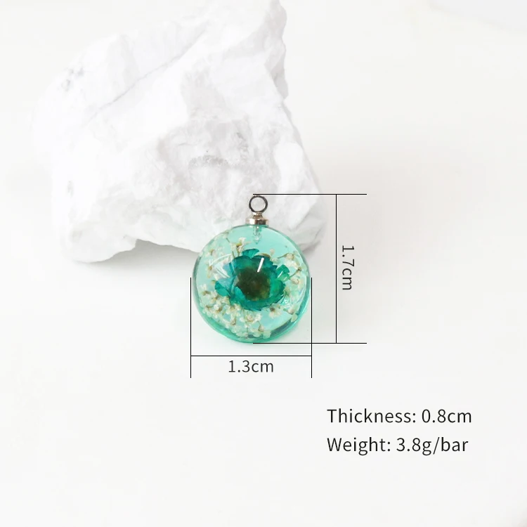 Fashion Jewelry Pendants Acrylic Real Dried Flower Charm Wholesale High Quality Resin Earring Charms