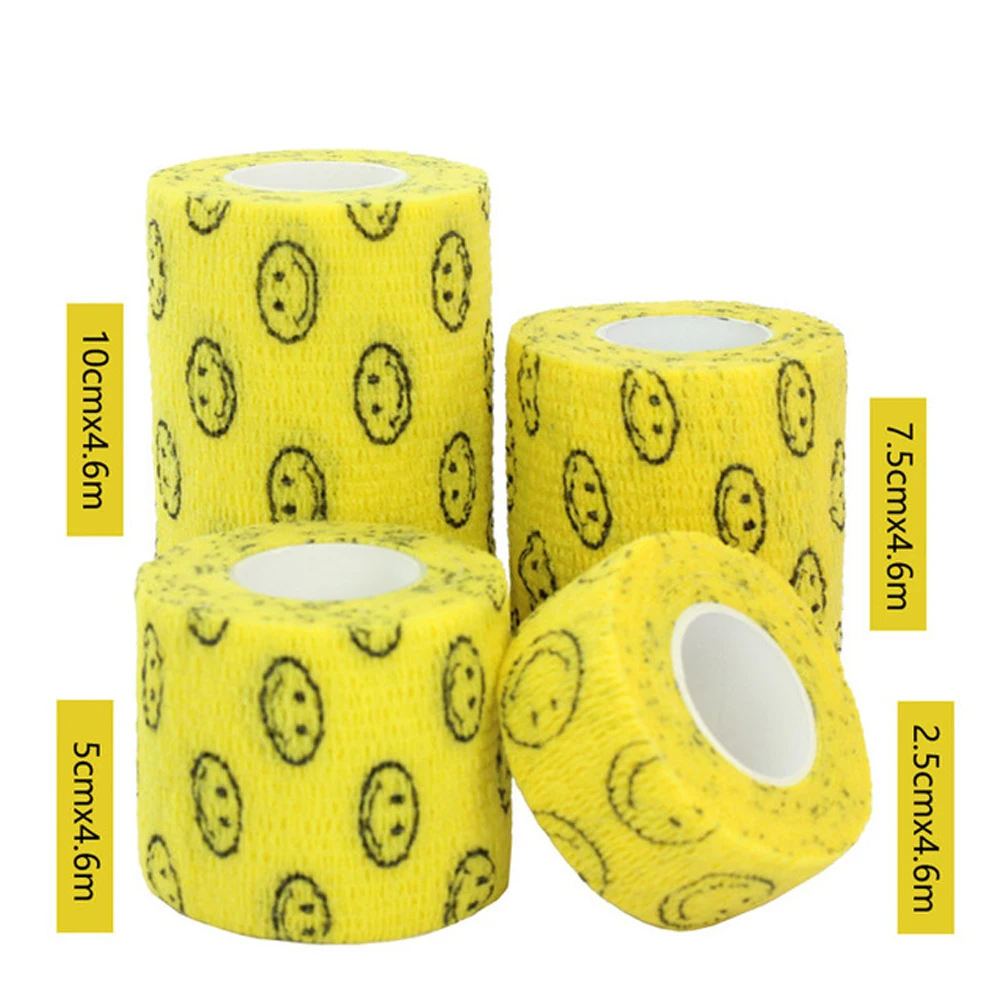 1 pcs Printed Sports Knee Protector 4.5m Medical Therapy Elastic Bandage Colorful Self Adhesive Wrap Tape for Finger Joint Pet