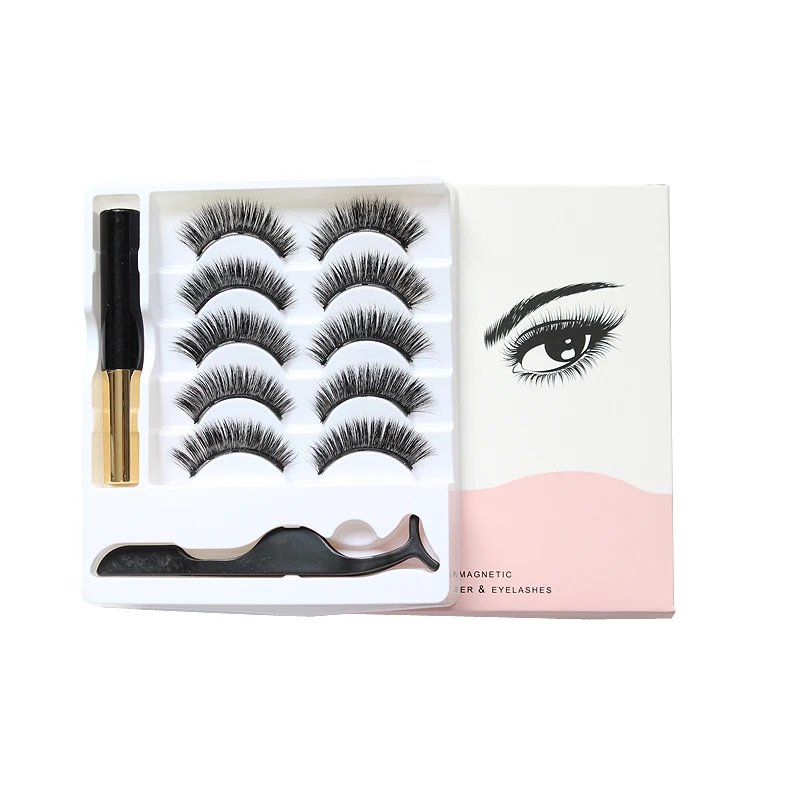 
Custom eyelash box magnetic eyelashes with magnetic liner set 