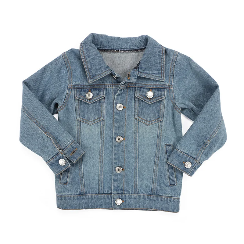 fashionable popular design denim fabric coat with buttons and pocket wholesale jacket