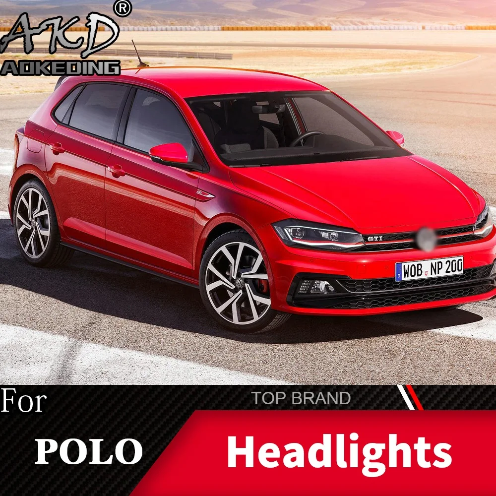  Передняя фара для VW POLO 2019-2020 фары Противотуманные Дневные ходовые огни DRL H7 светодиодная Биксеноновая лампа автомобильные