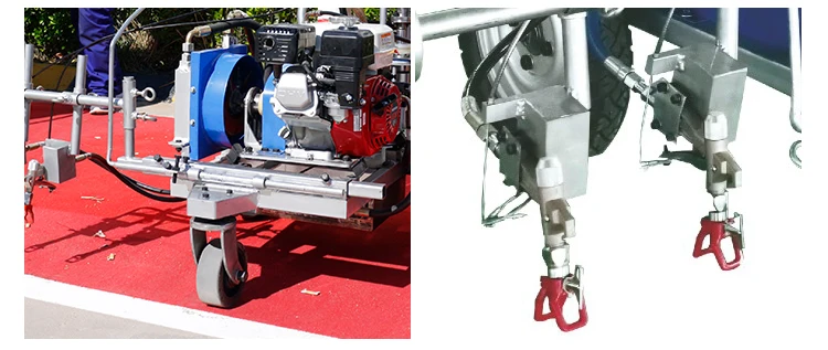 Lumei Paint striping equipment push cold spray road line marking machine price compressor for road painting machines