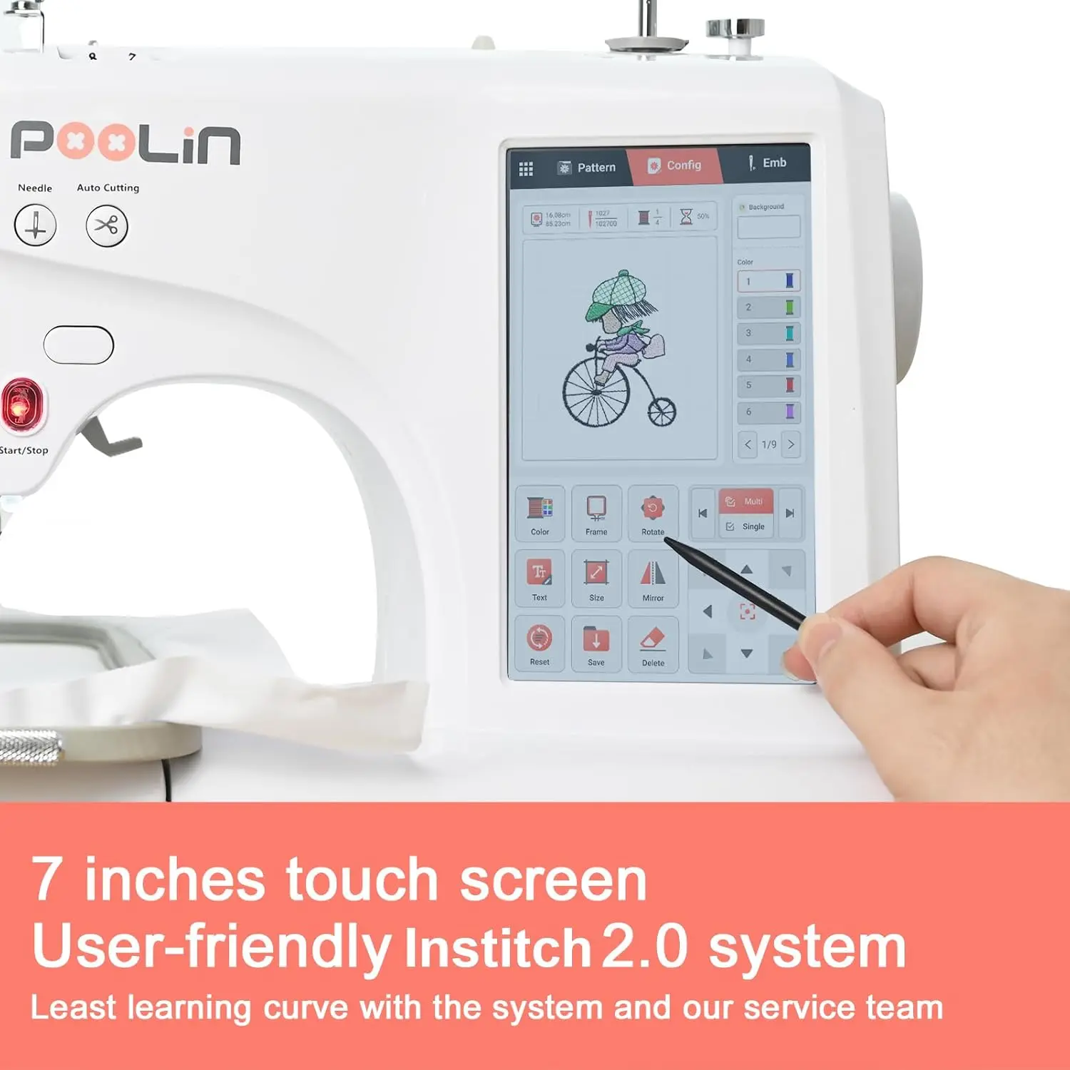Poolin EOC05/Your LOGO Home use automatic cheap sewing and embroidery machine for beginners