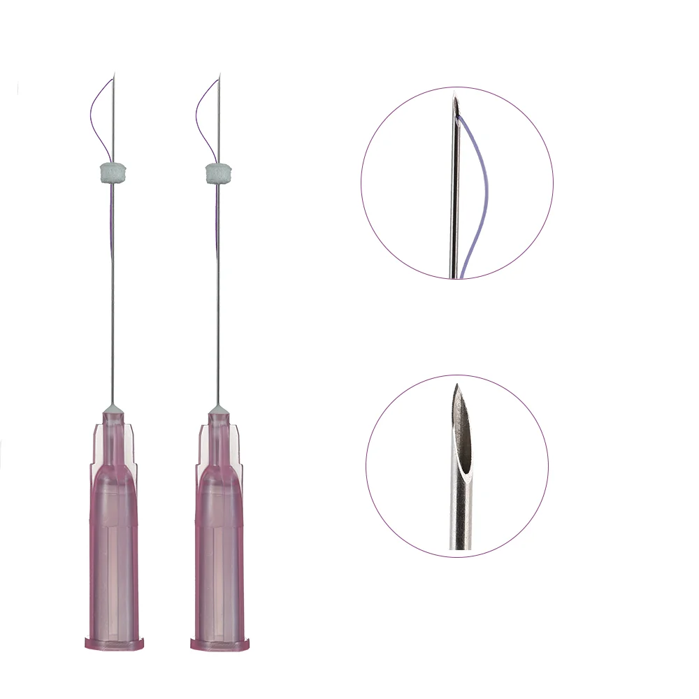 Wholesale Facial Absorbable Sharp Pdo Thread Lifting Cog Double Needle Skin Lifting Pdo Mono Thread Korea Paypal PCL PLLA