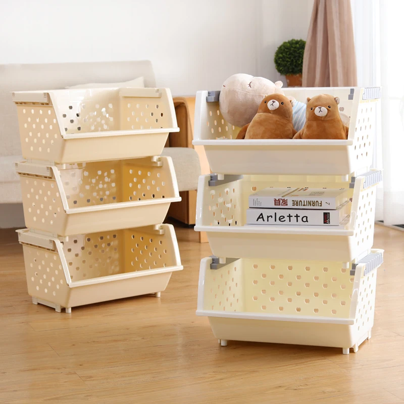 Wholesale Kitchen Bathroom Storage Basket Multi-Layer Stackable Fruit And Vegetable Basket Household Storage Rack