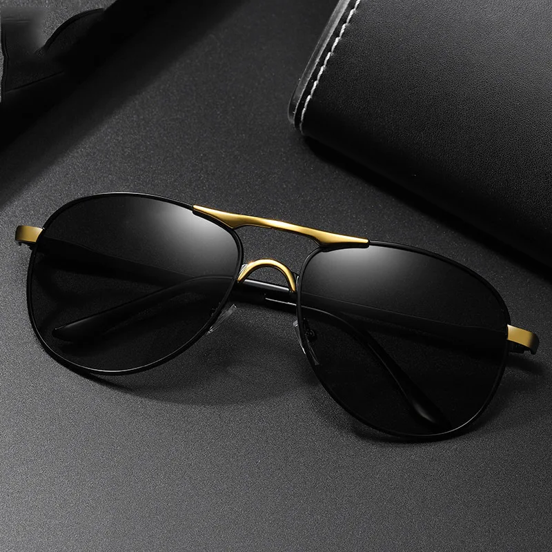 2023 double bridge sunglasses  aviation big frame polarized UV 400 sunglasses men women retro eye glass frames