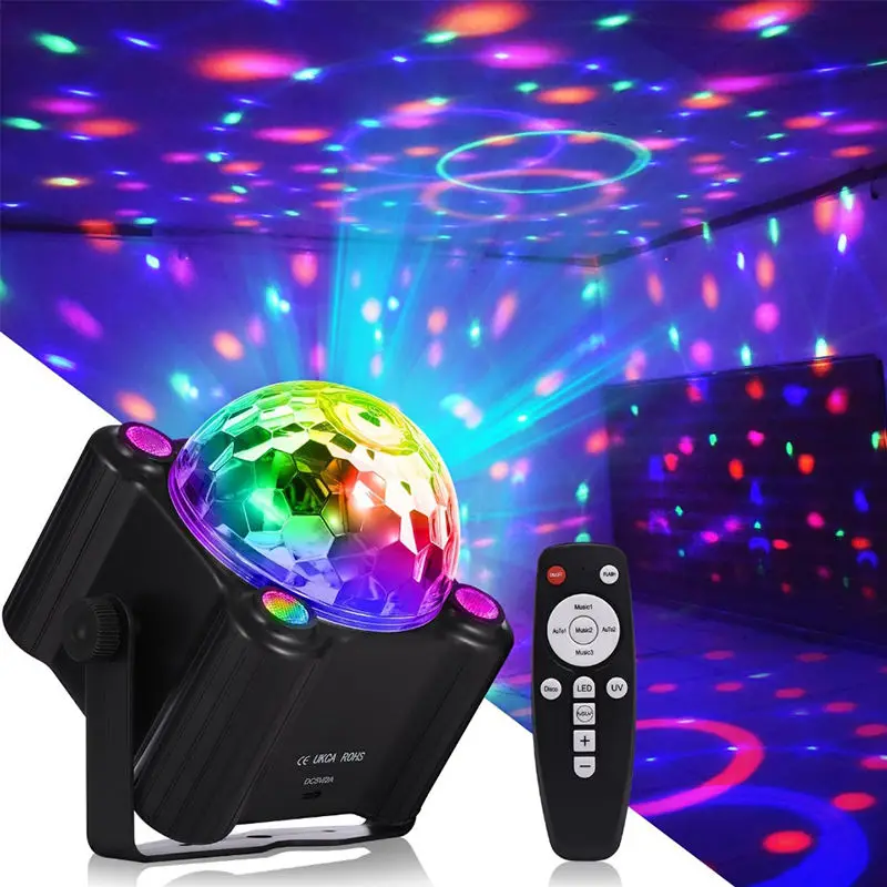 LED RGB Magical Ball Disco Lighting UV Atmosphere Christmas Party Light With Remote Control