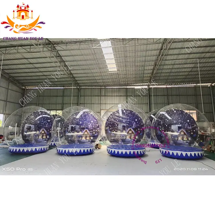 4m Giant Snow FOR Globe Bubble Tent Inflatable Christmas Globe Snow Ball For Festival