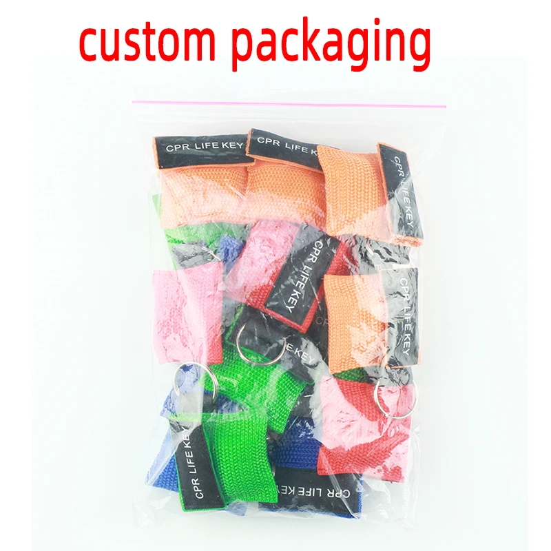 Лидер продаж, карманный набор для тренировки масок, брелок с односторонним клапаном для оказания первой помощи или обучения AED, с пользовательским логотипом и цветным младенцем