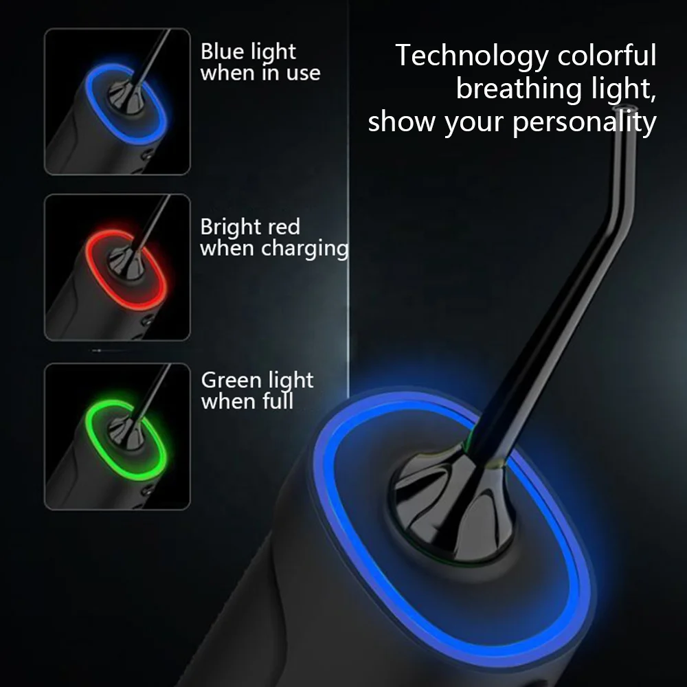 Best Portable USB Rechargeable Dental Water Flosser 4 Modes Washing Oral Dental Calculus 360ML Electric Teeth Cleaning Device