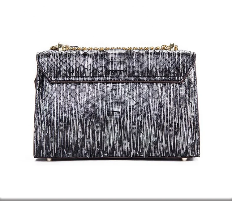 Luxury lady fashion exotic high quality designer style real python skin leather shoulder bag