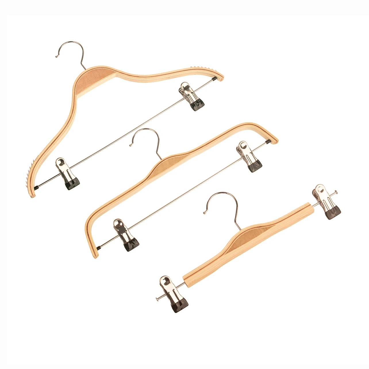 Top Ranking 40Cm Anti-Slip Wooden Hangers with Clip Sundries Wardrobe Outdoor Use Wood Hanger