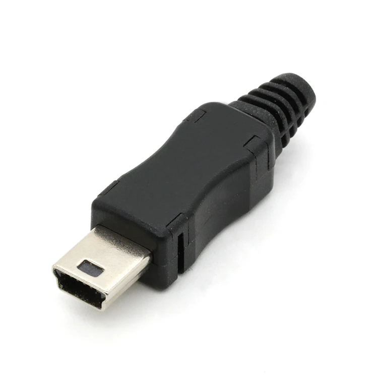 High quality Type B 5 Pin Mini USB Male Socket welding type Connector with Plastic Shell for DIY