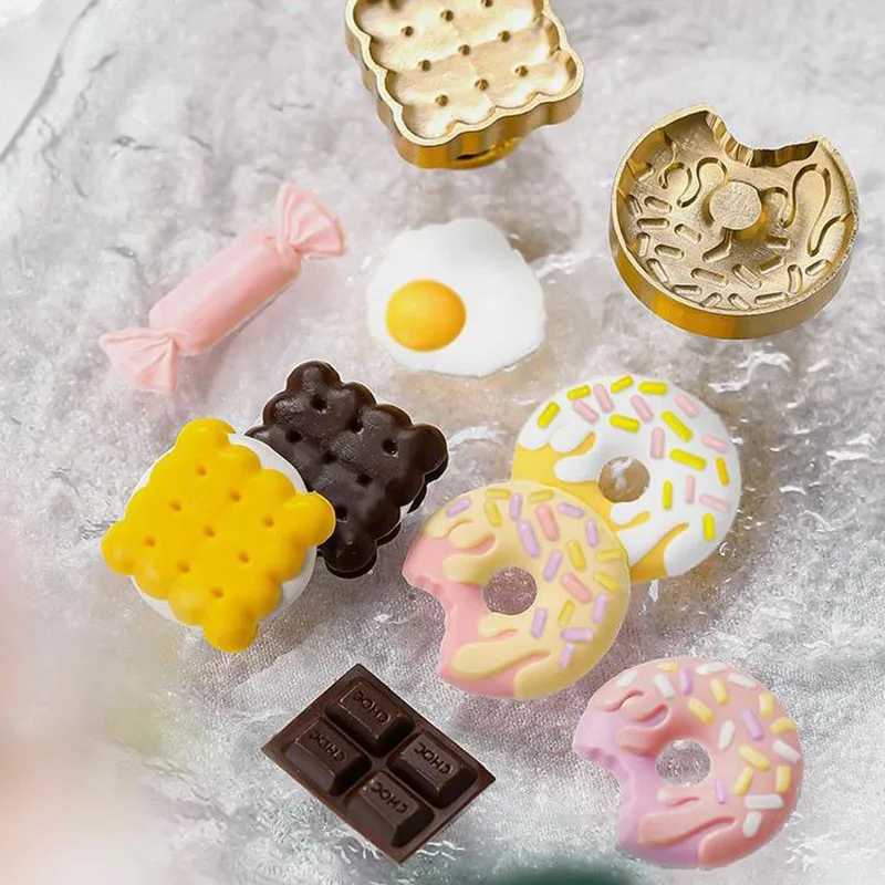 Wholesales Dessert Series Doughnut Cookie Toffee Dumpling Wax Seal Stamp Head