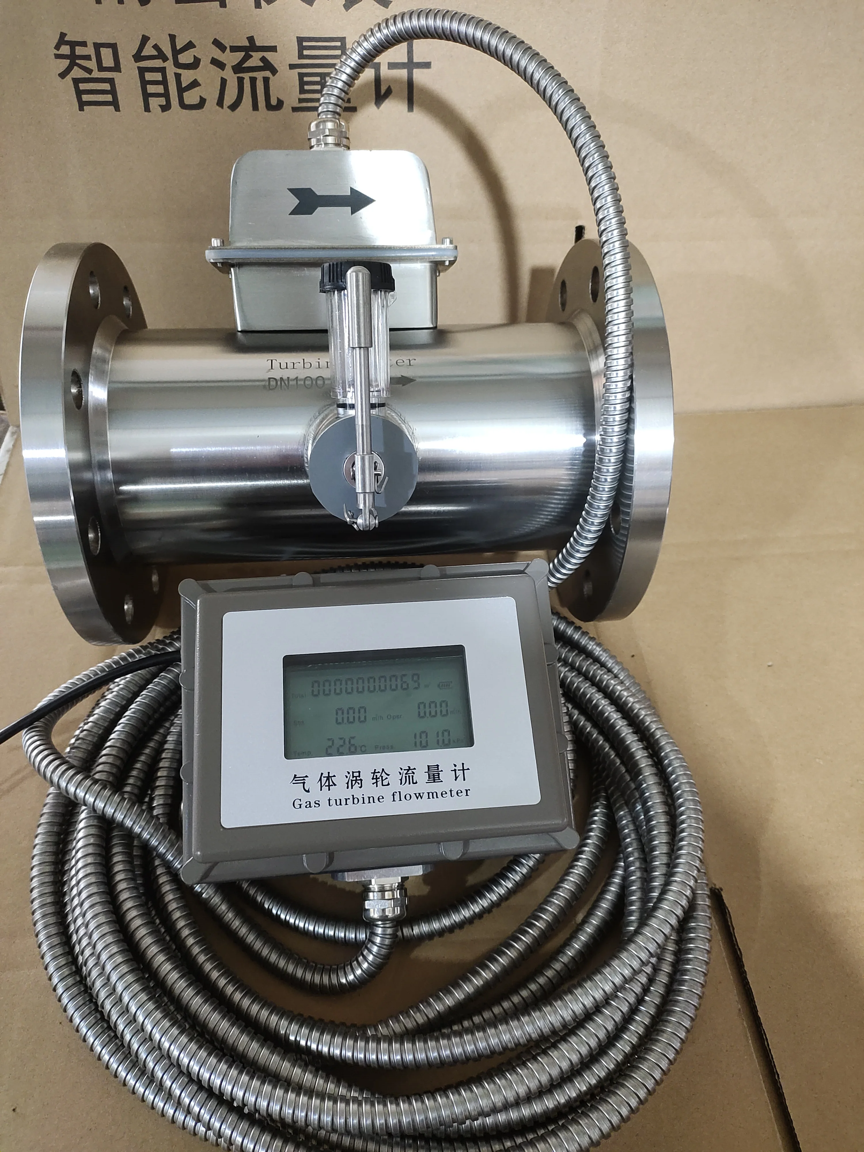 Accuracy 1.0%R  Measures Natural Gas Air Co2  Nitrogen Natural Gas Flowmeter Gas Turbine Flowmeter
