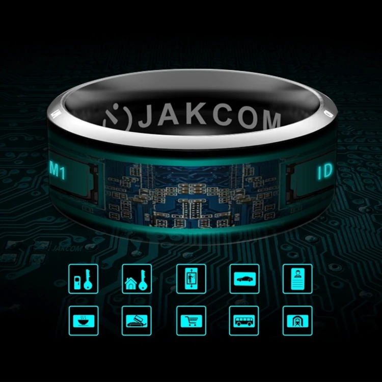 Online Shopping Waterproof Smart NFC Ring Metallic Inner Perimeter 62.8 mm Glass JAKCOM