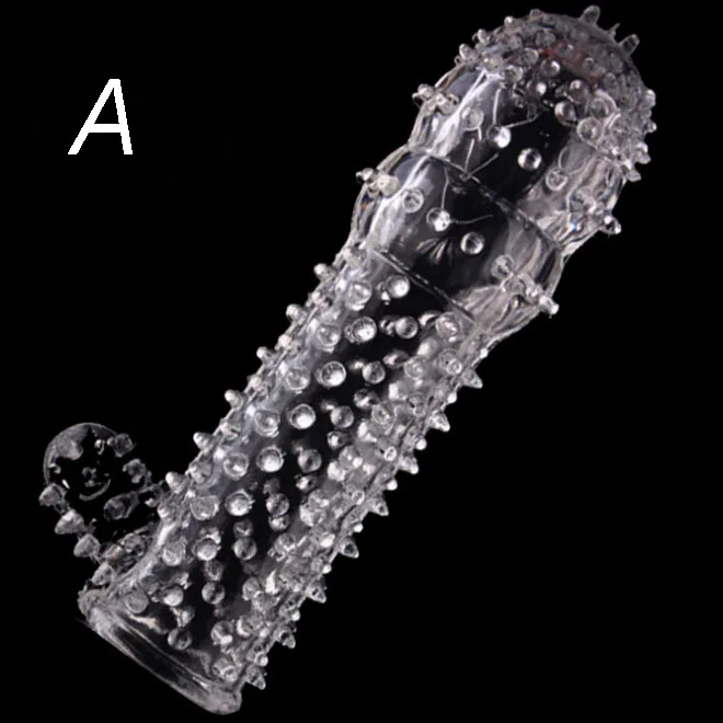 
Hot Selling Men TPE Crystal Reusable Extension Penis Sleeve Condom 