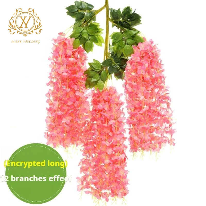 Wholesale Simulation Flower Wisteria Flower Rattan Decorative Artificial Flower Bouquet for Wedding Ceiling Decoration