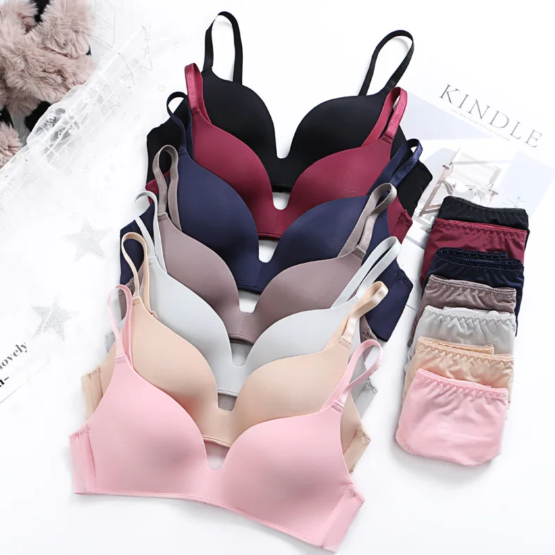 Bralette A B Small Cup Women Letter Brand Seamless Sets Push Up Sexy Bra And Panties Bra & Brief Sets