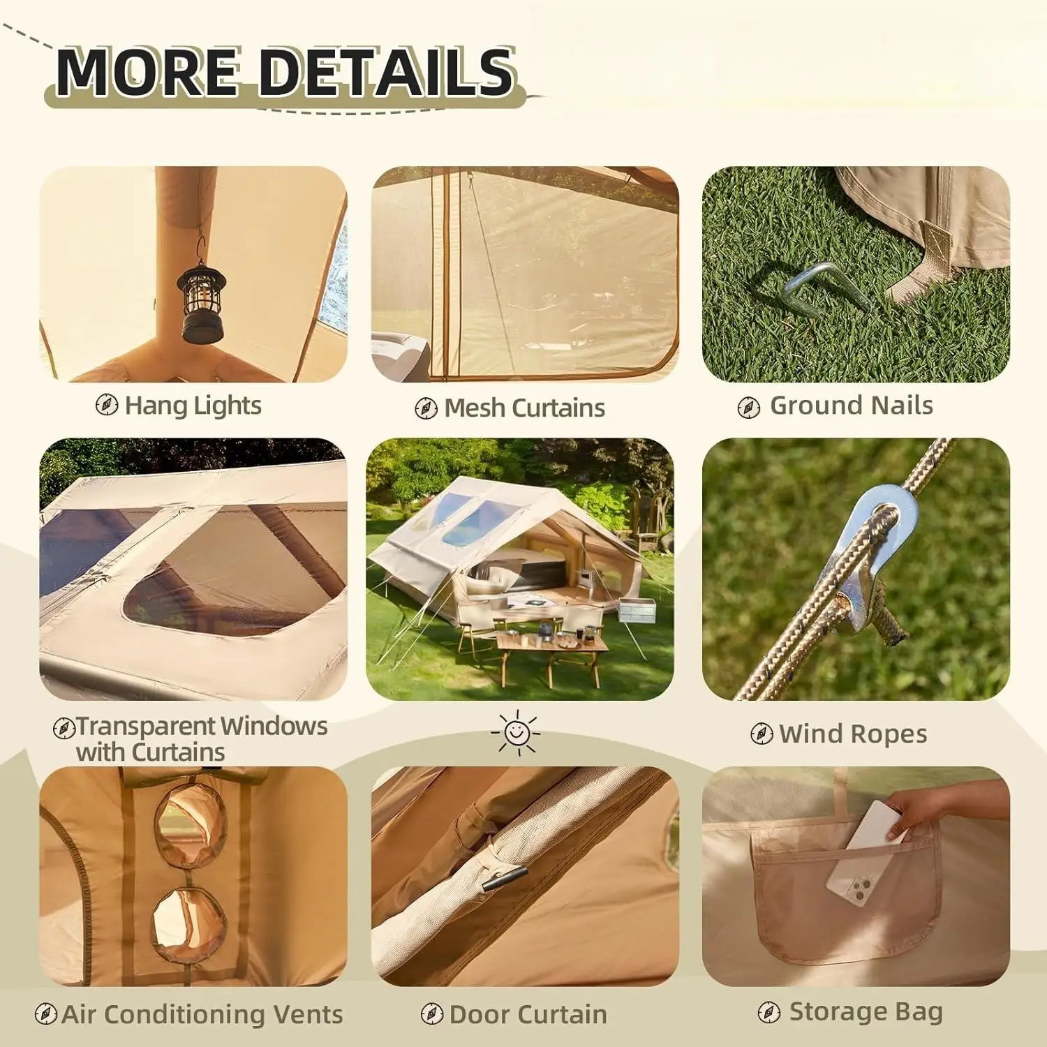 China Factory Supply Travel Tent Tents Camping Outdoor Heavy Duty Camping Inflatable Tent