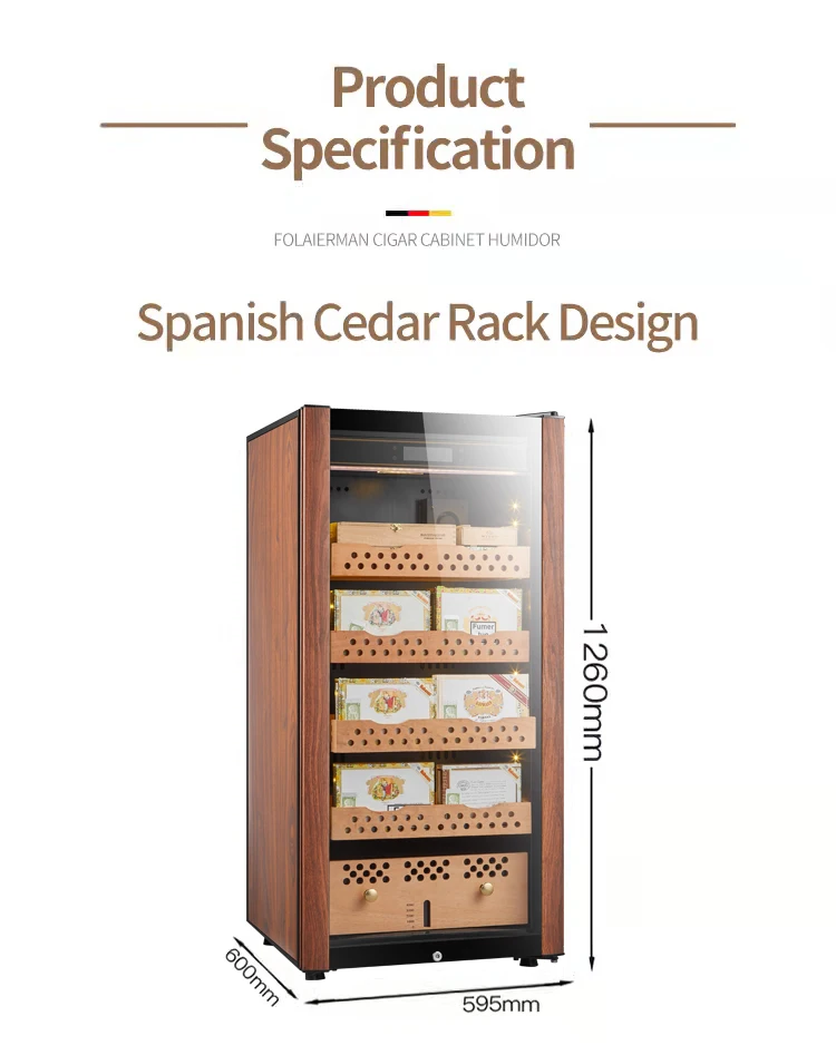 Wooden luxury wholesale refrigerated storage electric automatic electrical cigar humidor cabinet