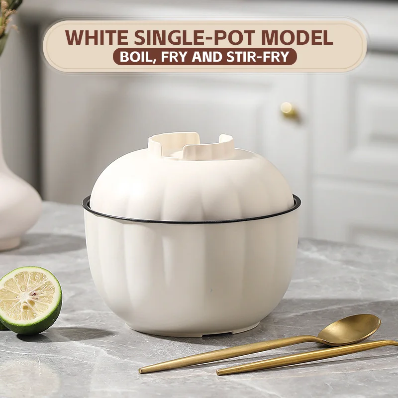 2 in 1 Electric Boiling Pot and Mini Rice Cooker Non-stick Hot Pot with Bowl  Multi-functional for Household Outdoor Use
