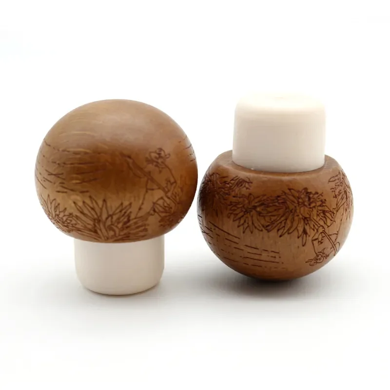 Customized T-shaped Synthetic Cork Stopper Funny Heat Ball Wooden Cork Lids For Tequila Gin Whiskey Bottle