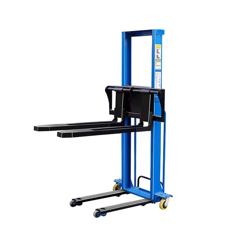 Customized 1000kg 1.1m to 1.6m lifting height self loading electric stacker forklift