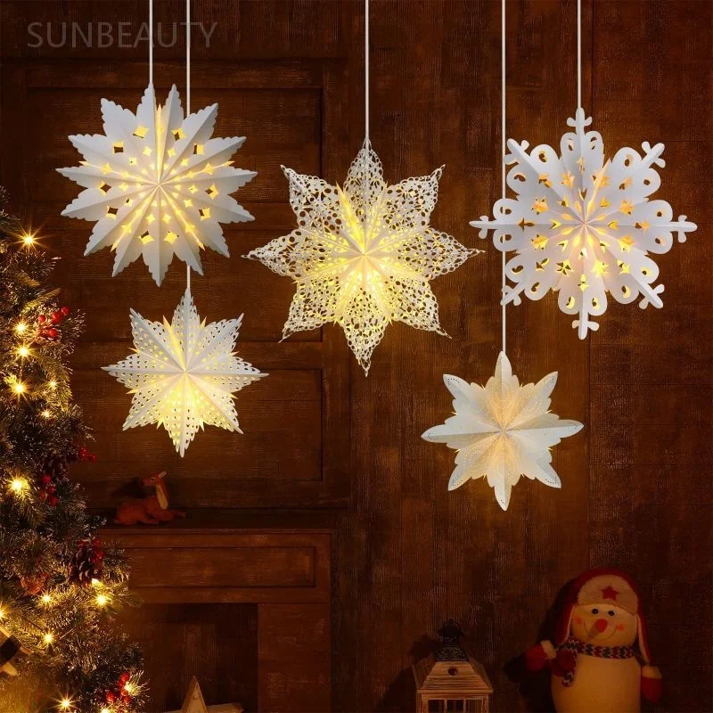 Personalized Christmas Star Snowflake Paper Star Lanterns Wholesale christmas paper star