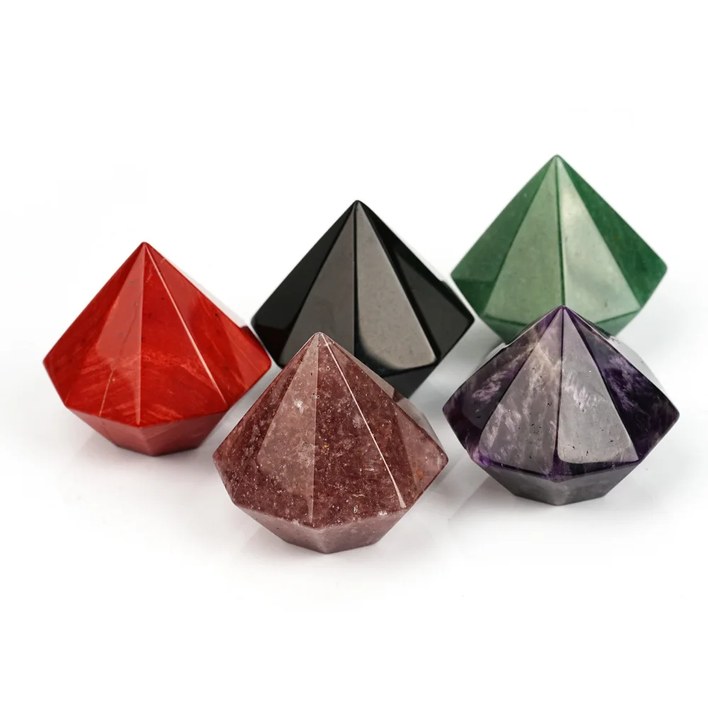 Wholesale Obsidian Rose Quartz Diamond Natural Gemstone Crystal Diamond Crafts For Gift Spirit Healing