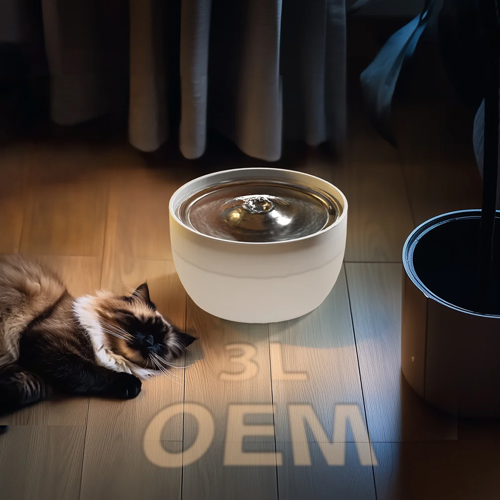Заводская изготовленная на заказ 3L визуальная нержавеющая сталь BPA-Free Auto Pet Cat Dog питьевой фонтан для мелких животных