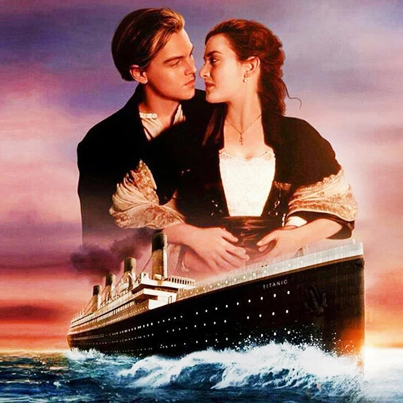 
Needlework Resin Diamond Embroidery Diamond Painting Titanic Famous Movie Rhinestones Round Square Drill Mosaic Painting 