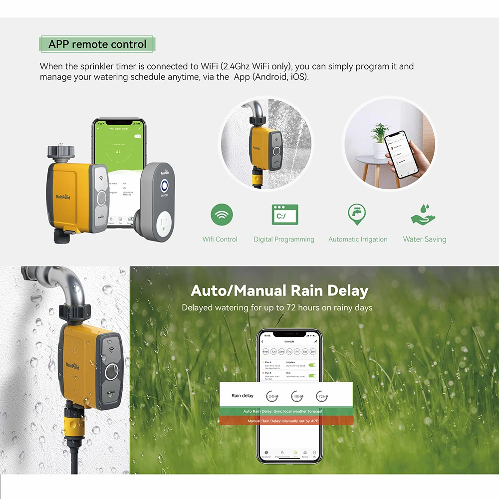 New Design Outdoor Yard Electronic Automatic Water Timer Garden Watering Irrigation System Sprinkler Control Timer