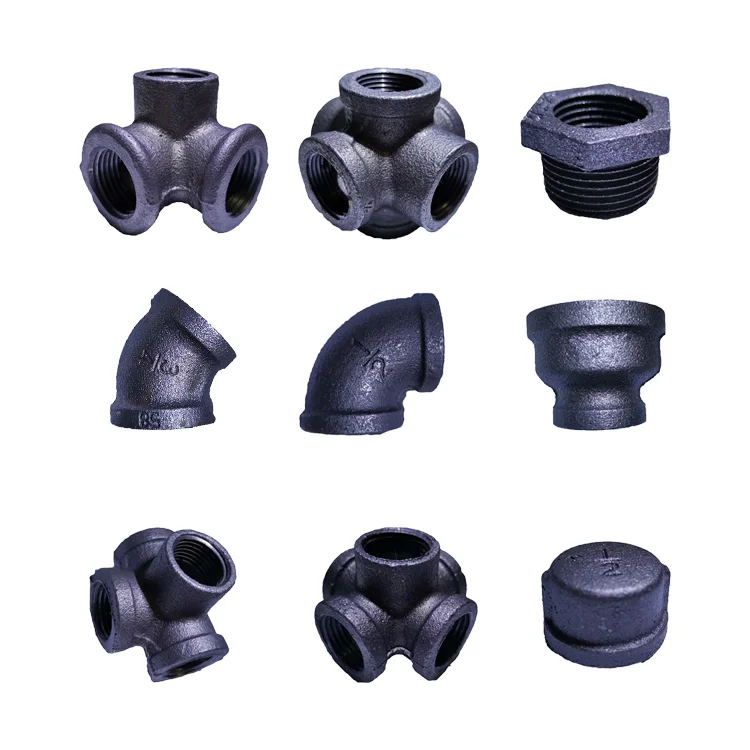 3 way pipe fitting side outlet elbow connector malleable iron pipe fitting