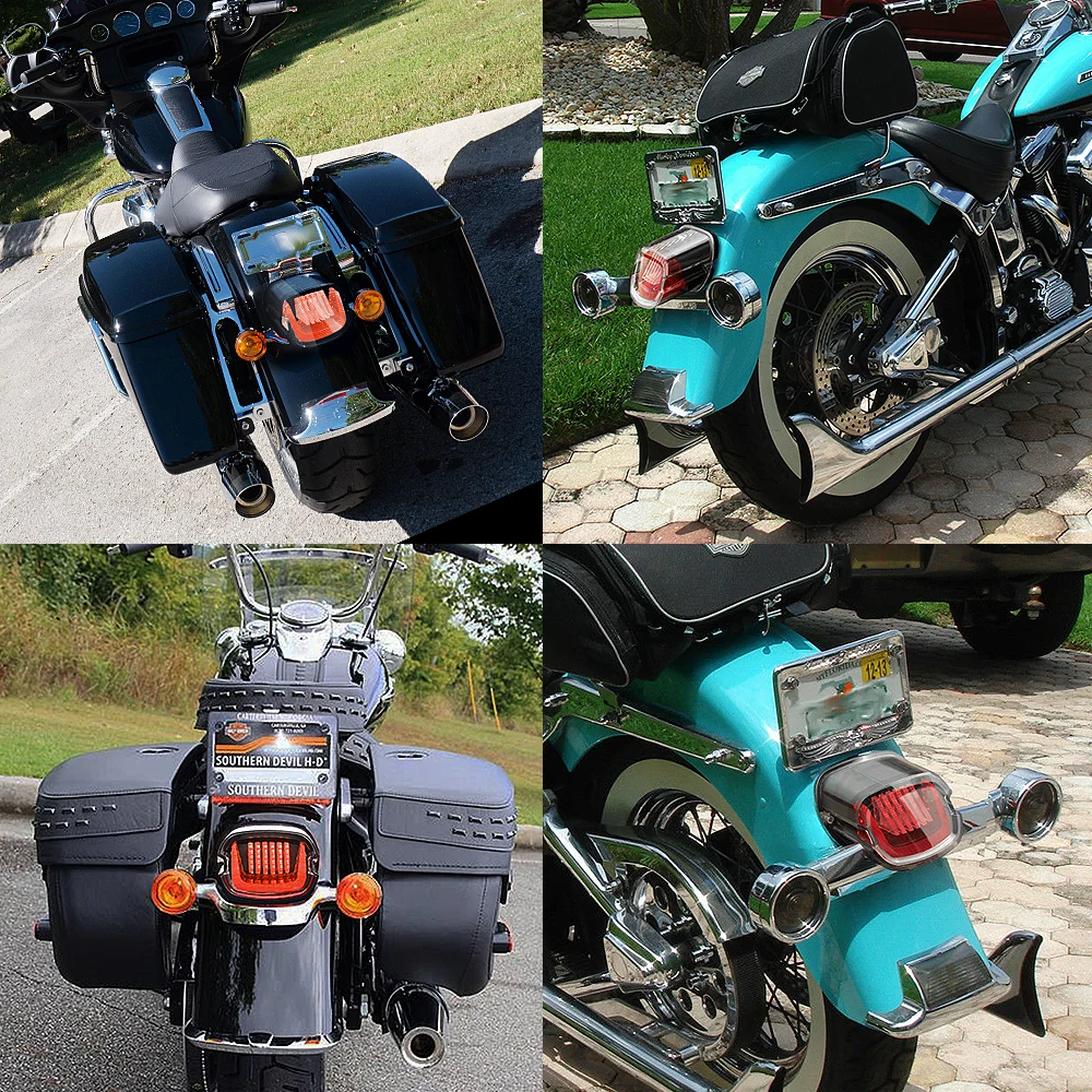 Задний фонарь для Harley Davidson Dyna Sportster светодиодная лампа заднего фонаря поворота дымчатого и хромированного