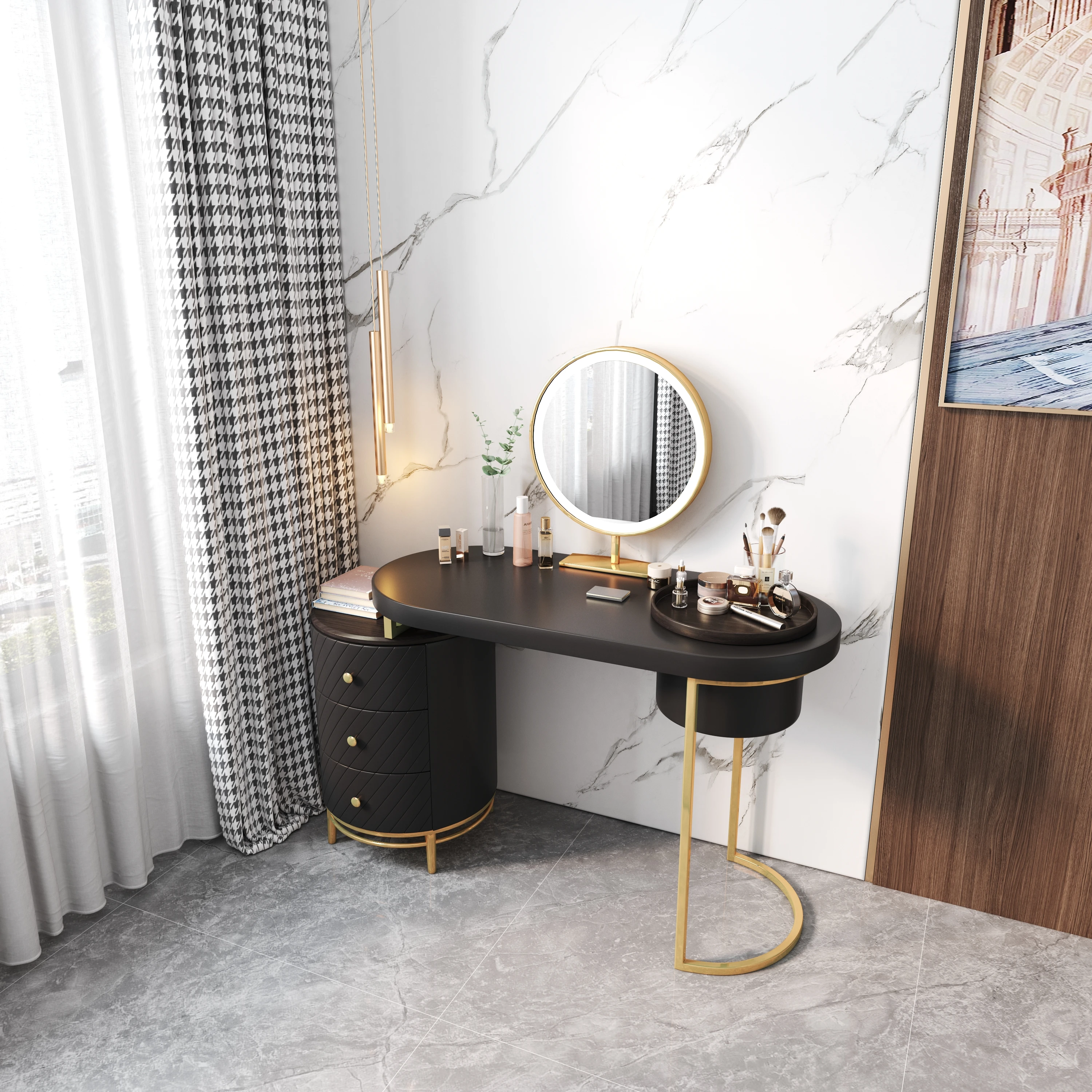  Makeup Dressing Table With Mirror Wooden Style Modern Furniture Bedroom Design Vanity