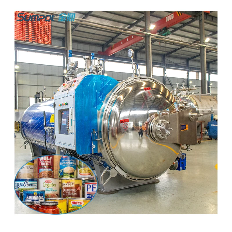 industrial glass jar food sterilizer water spray retort machine