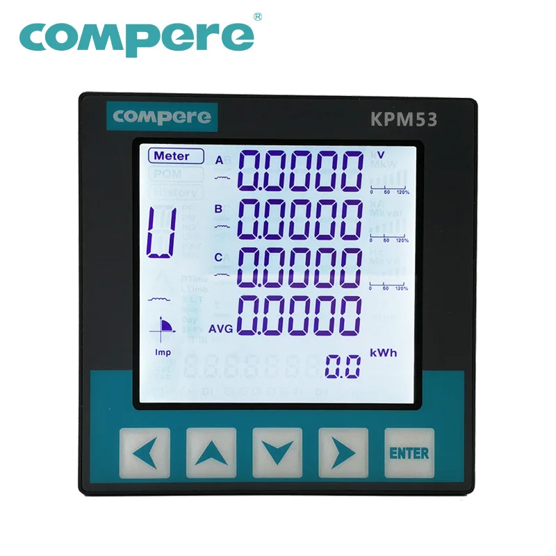  Класс 0.5S ЖК дистанционным снятием показаний с протоколом MODBUS RTU ptz-камеры RS485 Смарт ваттметр цифровой измеритель