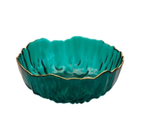 Home Creative Phnom Penh Colored Glacier Glass Tableware, Vegetable and Fruit Dessert Salad Bowl