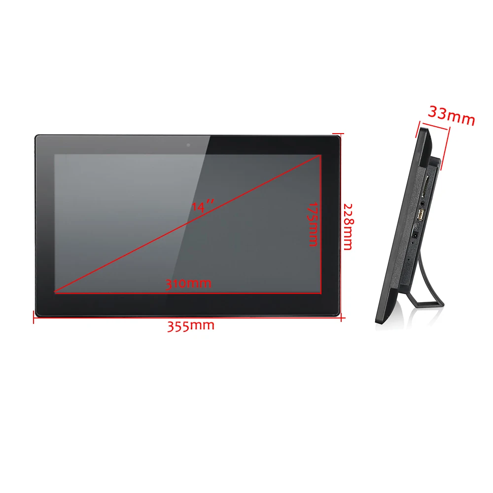 1920x1080 FHD 4GB RAM 16GB ROM 1.8GHz Quad-Core Android 11 os Tablet 14 Inch with 2.4+5G Dual WiFi