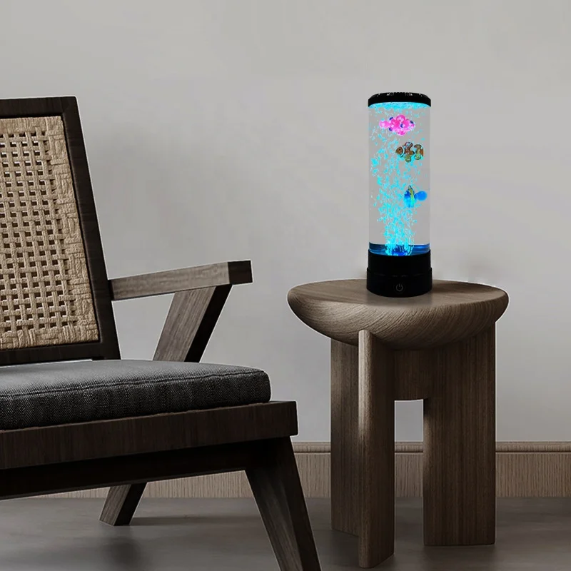 Bubble Fish LED Multi-Color Changing Night Light for Home Office Living Room Decor Lamp
