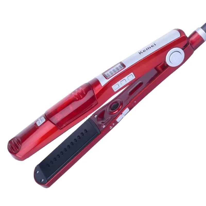 Kemei  KM-3011 Hair Straightener And Curling Iron For Girls With Steam home use