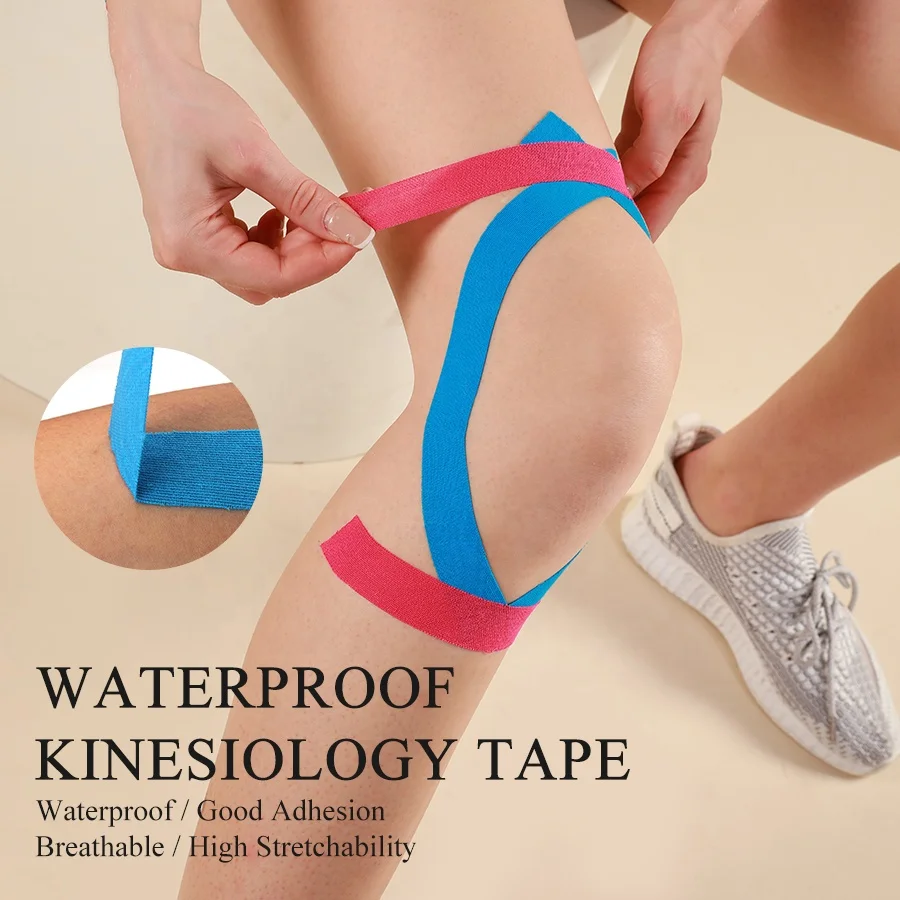 JINGBA FDA CE ISO Multiple Colors Custom Bulk Waterproof Breathable Muscle Pain Relief  for Gym Sport Fitness Kinesiology Tape