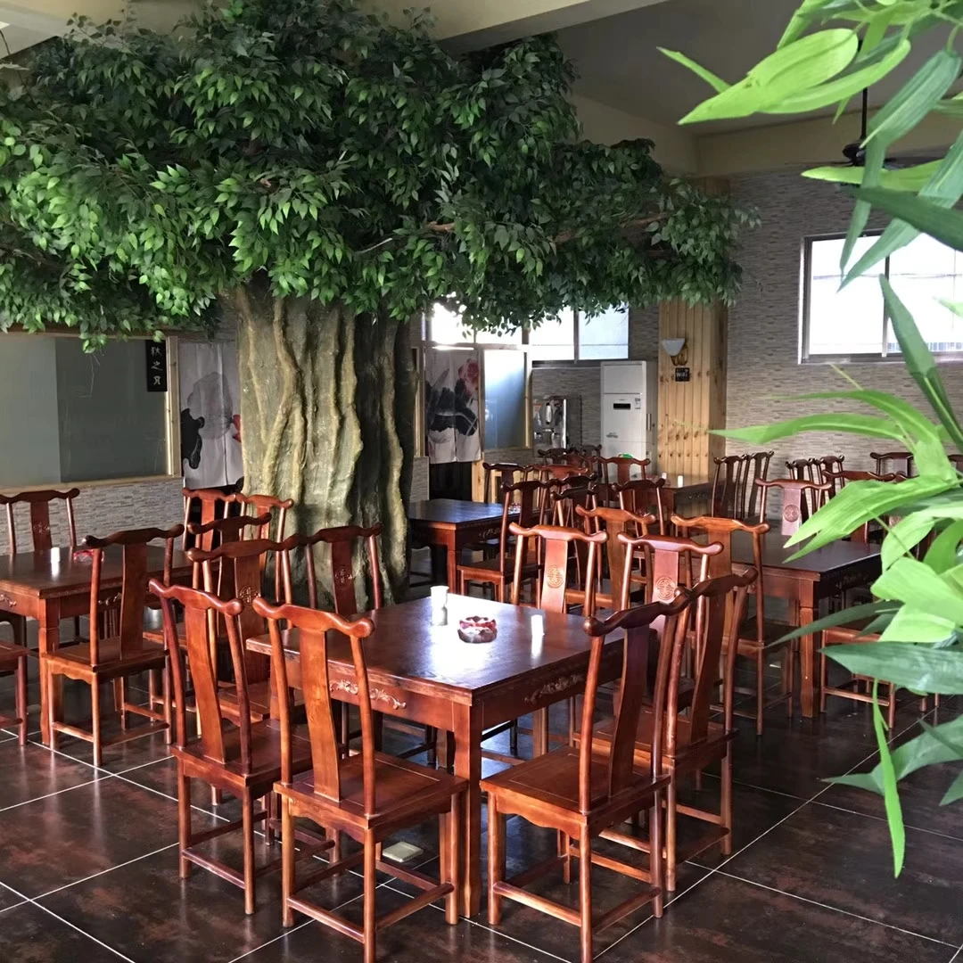 Silk Big Large Landscape Green Giant Simulation Faux Artificial Banyan Tree UV Resistant Big Banyan Plastic Tree Artificial